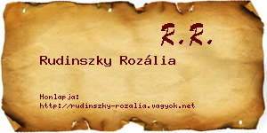 Rudinszky Rozália névjegykártya
