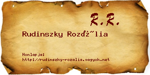 Rudinszky Rozália névjegykártya